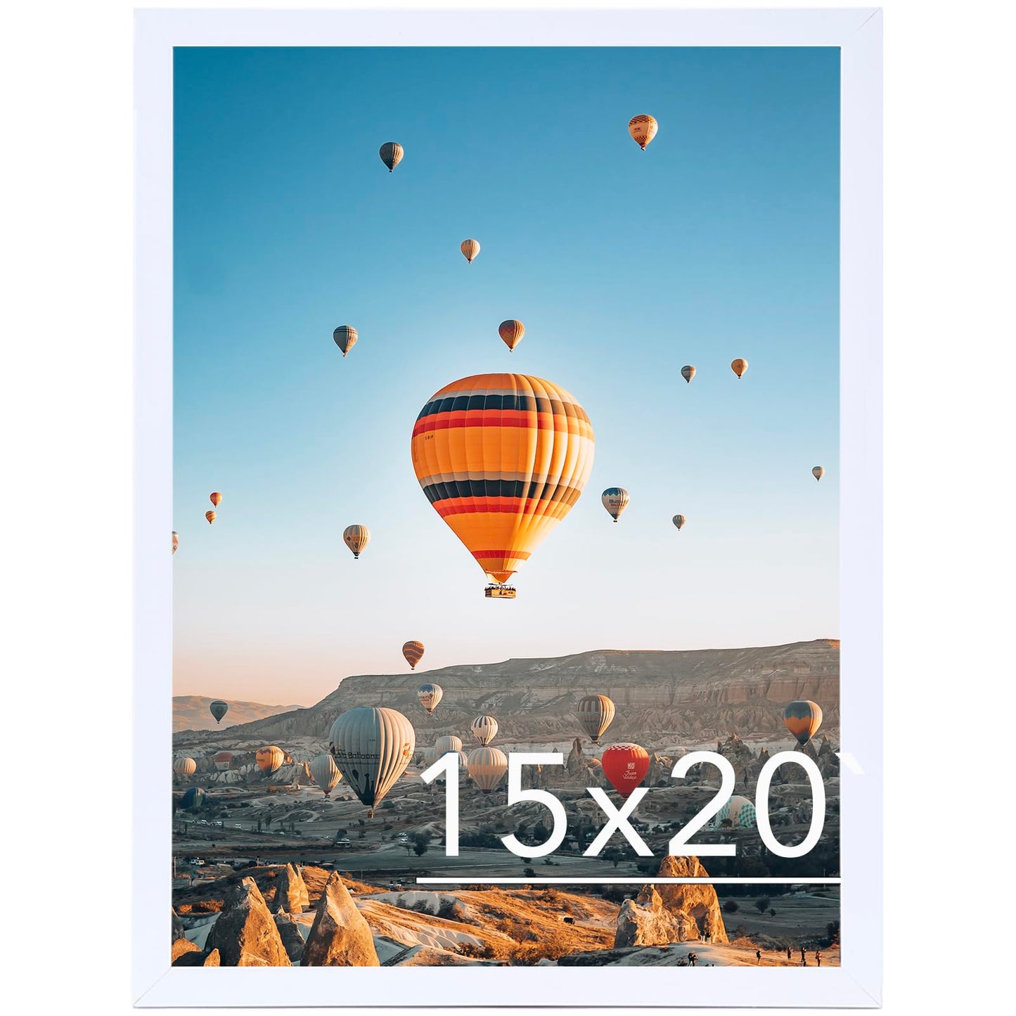 JCJMY 15x20 Picture Frame White for Poster Photo Picture, Horizontal and Vertical Formats for Wall Hanging, 15 x 20 Wall Gallery Poster Photo Frame for 15 by 20 Photos Posters, White
