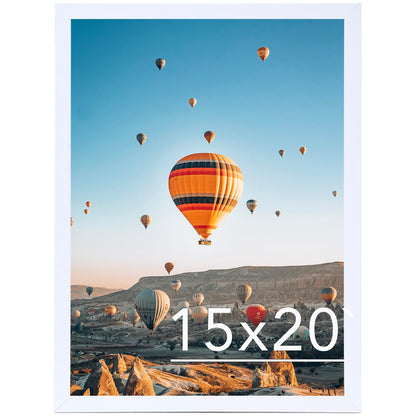 JCJMY 15x20 Picture Frame White for Poster Photo Picture, Horizontal and Vertical Formats for Wall Hanging, 15 x 20 Wall Gallery Poster Photo Frame for 15 by 20 Photos Posters, White