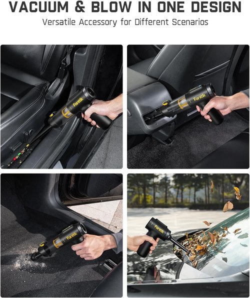 Fanttik Slim V10 Mix Cordless Car Vacuum - 4-in-1 Handheld Air Duster with Smart LED Display & 16kPa Suction Power