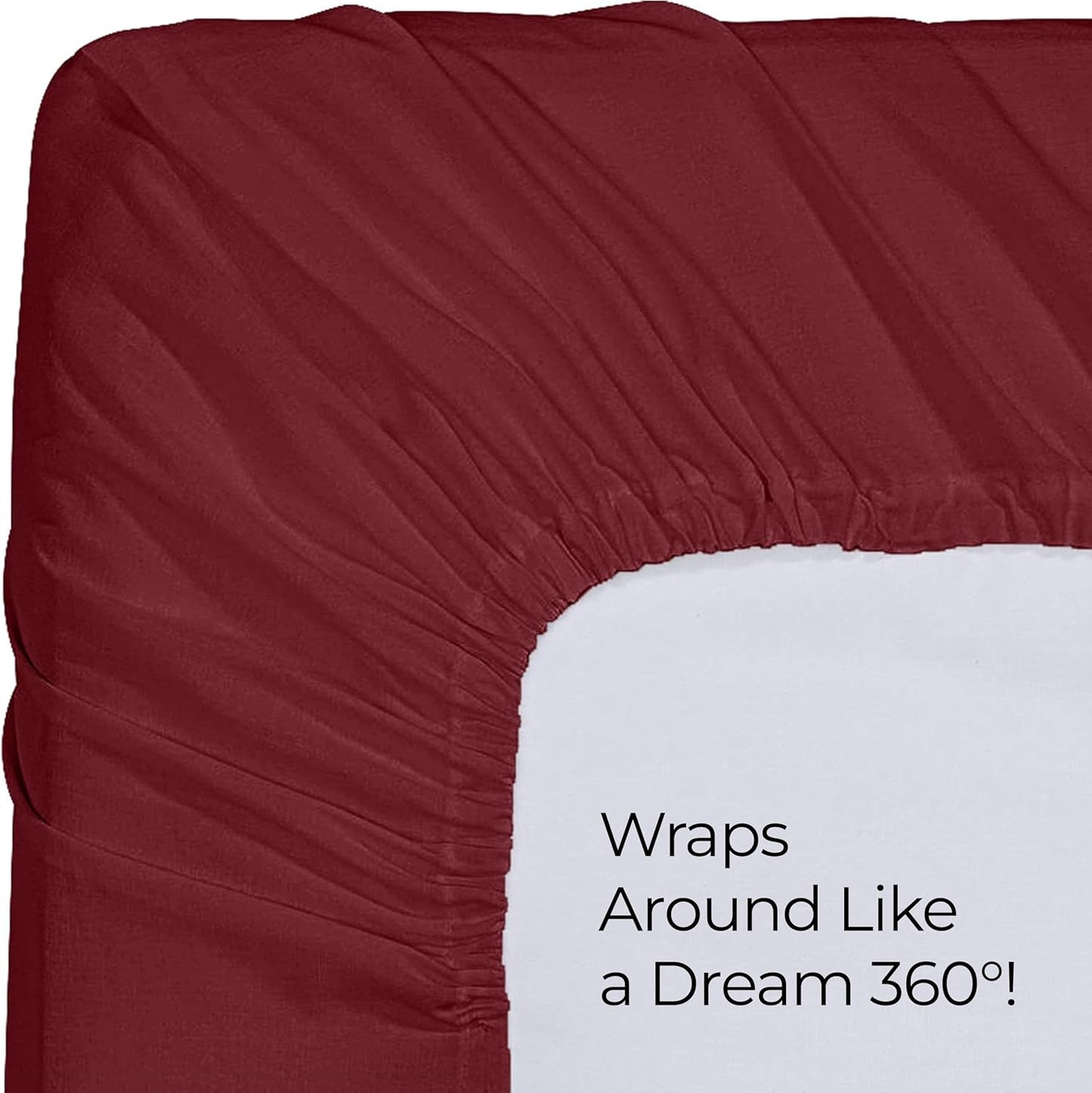 Utopia Bedding King Fitted Sheet - Soft Microfiber with Deep Pockets - Fade Resistant - Burgundy