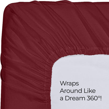 Utopia Bedding King Fitted Sheet - Bottom Sheet - Deep Pocket - Soft Microfiber - Shrinkage and Fade Resistant - Easy Care -1 Fitted Sheet Only (Burgundy)