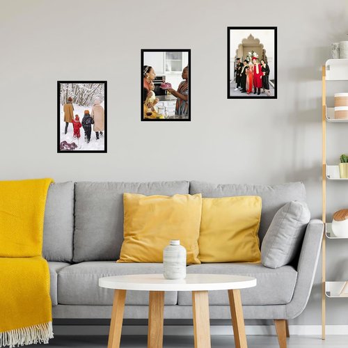 JCJMY 9x14 Black Picture Frame - Wall Hanging & Mounting, Shatter-Resistant Plexiglass