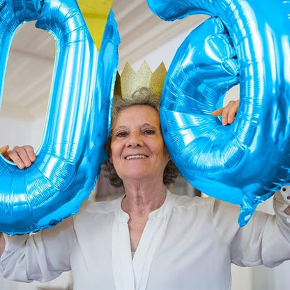 Large Blue Number 6 Balloons by [Brand Name] - Self-Inflating Foil Helium Balloons for 6th Birthday & Anniversaries