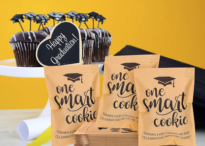 Whaline Graduation Candy Gift Bags - 100 Pack Self-Adhesive Treat Bags for 2026 Grad Party