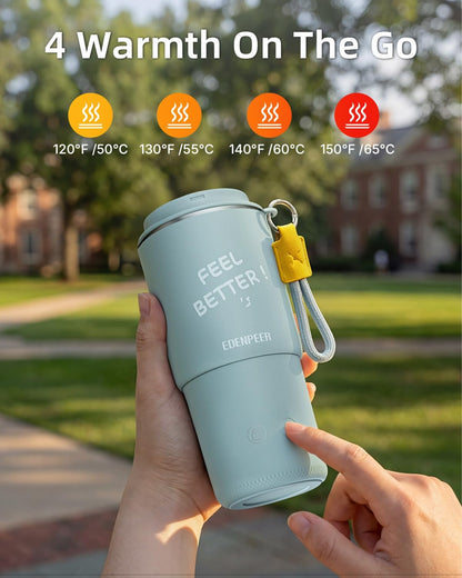 Self Heating Coffee Mug - 14oz Electric Travel Mug with 120W Fast Heating & Leak-Proof Lid | Perfect for Home, Office & Travel