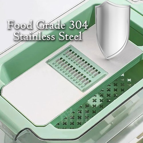 GEHEN Kitchen Pro-Series 9-in-1 Vegetable Chopper - 6 Blades, Food Slicer & 5-Quart Storage Basket