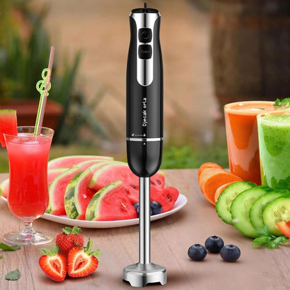 Skiennix 700W Immersion Hand Blender - 20 Variable Speeds Up to 15,500 RPM for Smoothies, Soups & Purees - Black