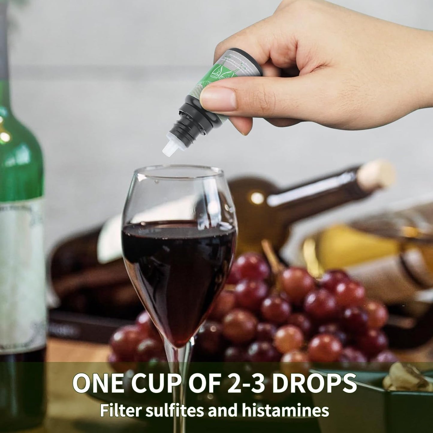 Wine Filters Wine Purifier Remove Sulfite and Histamine the Wine Purifier Reduces Headache Prevent Wine Sensitivities(Bottle of 2)