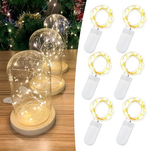 Etinga 7FT 20 LED Warm White Fairy Lights - Battery Operated Mini String Lights for Weddings, Parties & Decorations