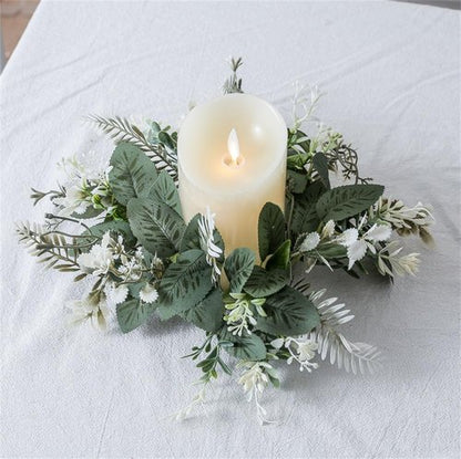 Eucalyptus Leaves Wreaths by [Brand Name] - 10 Inch Boho Candle Rings for Home & Wedding Decor | Green - 2 Pack