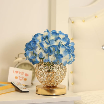 Blue Hydrangea Lamp - Silk Artificial Flowers Night Light for Home Decor & Wedding Centerpieces (Variation: Blue)