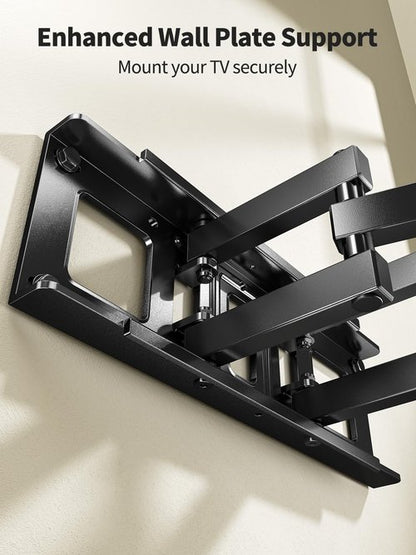 AM alphamount Full Motion TV Wall Mount for Most 37-75 Inch TVs up to 100 lbs, Swivel TV Mount with Dual Articulating Arms, Wall Mount TV Bracket Max VESA 600x400mm, Fits 16″ Wood Studs, APLF6
