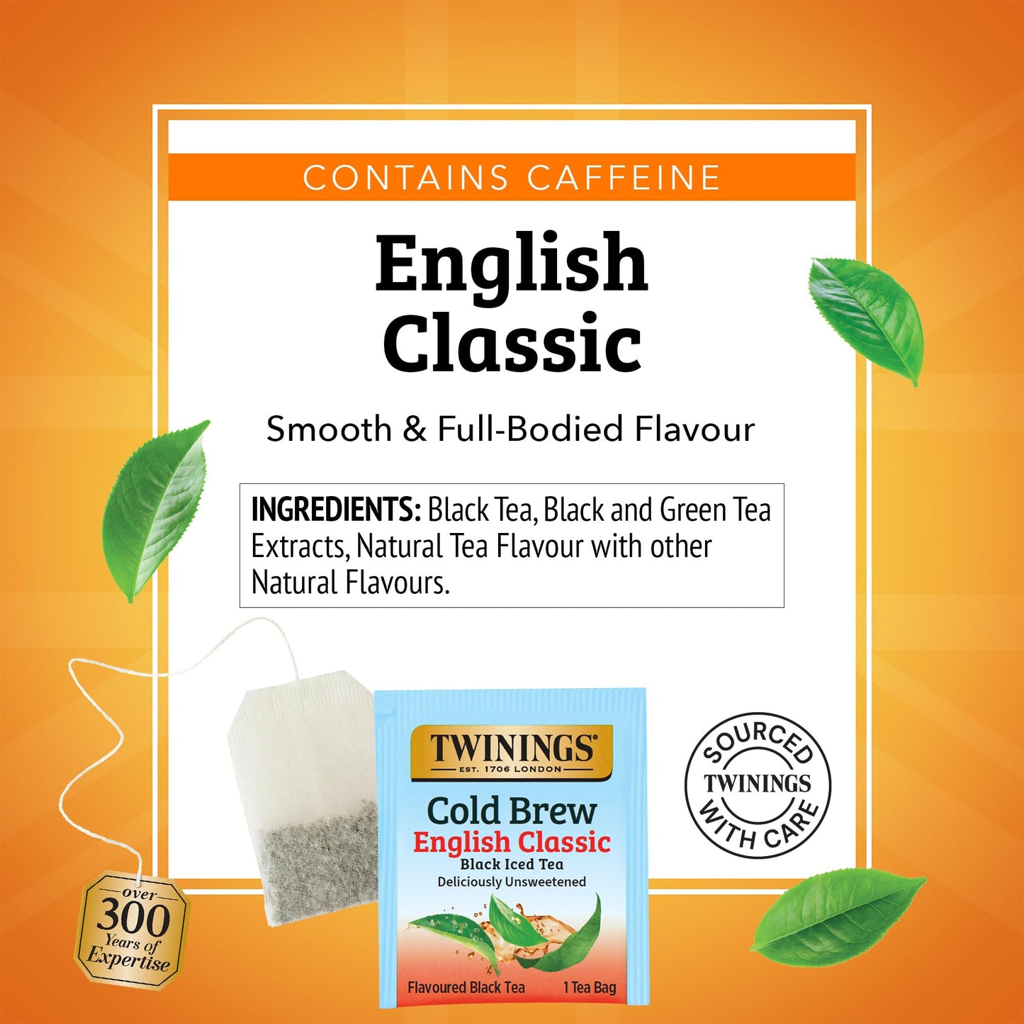 Twinings English Classic Cold Brew Iced Tea Bags, 20 Count (Pack of 6), Unsweetened Black Tea, Caffeinated, 120 Teabags