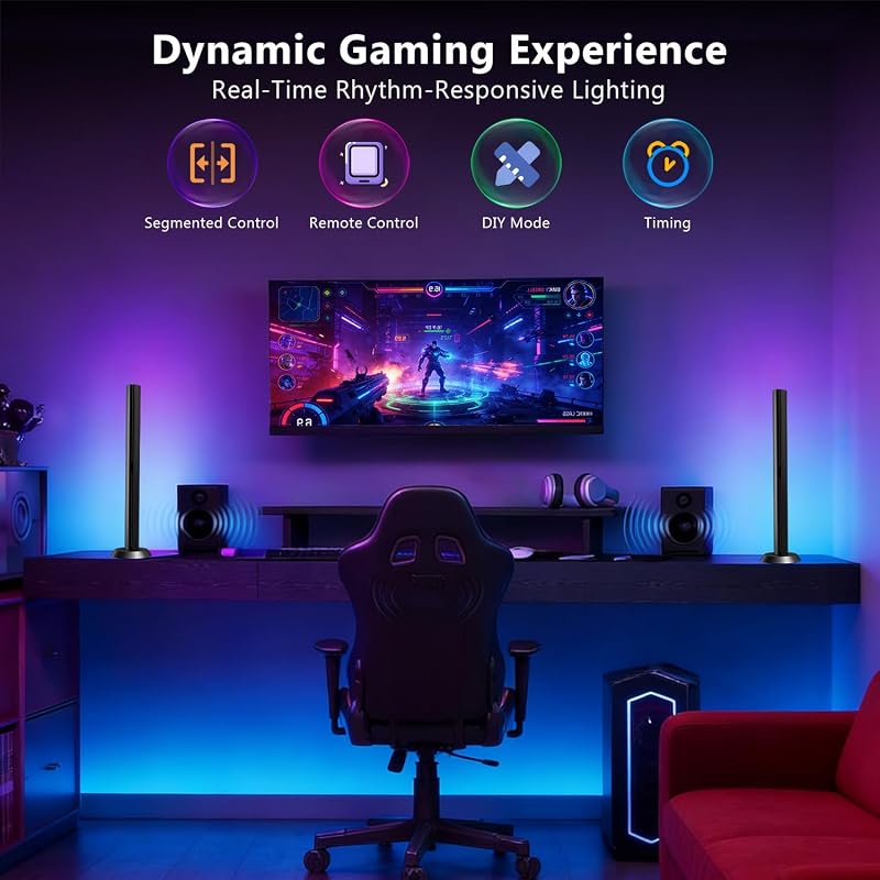 DAYBETTER Black LED Light Bar with RGBICW, WiFi, Music Sync, Alexa/Google Voice Control