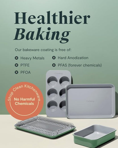 Caraway Mini Bakeware Set - Non-Stick, Non-Toxic Ceramic Coating - Compact Pans for Small Kitchens - Marigold