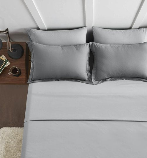 Maple&Stone Queen Size Comforter Set - 7-Piece Down Alternative Bed in a Bag | Soft Reversible Duvet in Dark Grey & Light Grey