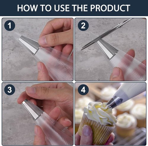 Engorgio Disposable Mini Piping Bags - 100 Pcs 8-Inch Clear Pastry Bags for Cakes, Macarons & Cupcakes