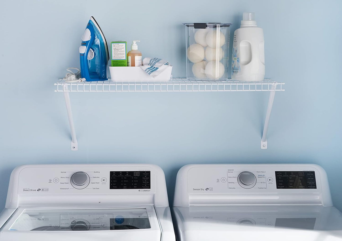 Rubbermaid Direct Wall Shelf - 3 Ft. Wide Wire Shelving Organizer with Mounting Hardware | White
