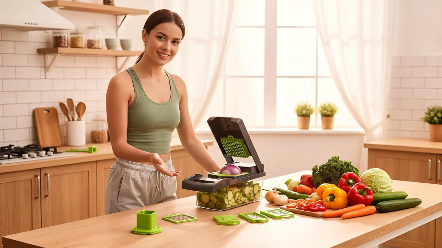 Skiennix Onion Cutter | Multifunctional Vegetable Chopper & Mandoline Slicer - Ideal for Easy Food Prep