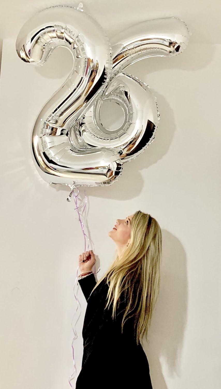Silver Number 6 Balloon - 40 Inch Birthday Decoration for 6th Birthday Parties | Premium Party Supplies