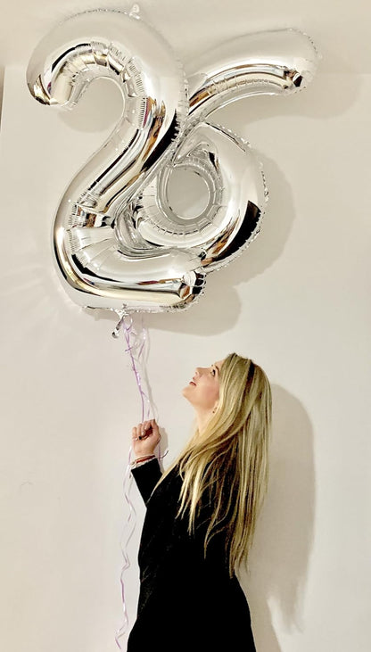 Silver Number 6 Balloon - 40 Inch Birthday Decoration for 6th Birthday Parties | Premium Party Supplies