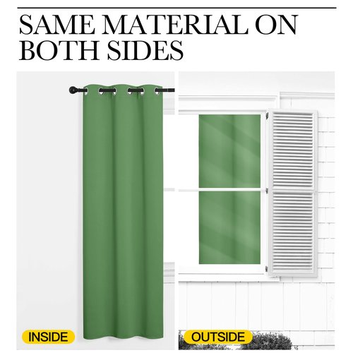 NICETOWN Froest Green Blackout Curtains 45 inches Length for Kitchen, 2 Panels, 29" Wide, Thermal Insulated Decoration Drapes for Small Window