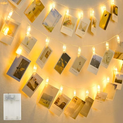 JMEXSUSS Photo Clip String Lights - 20.8FT with 40 LED Clips | Battery Operated Fairy Lights for Teen Room Decor