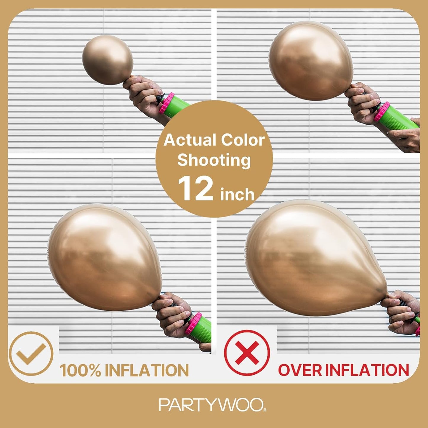 PartyWoo Metallic Gold Balloons - 85-Piece Chrome Gold Balloon Arch Kit for Birthday & Wedding Decor