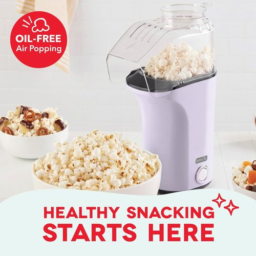 DASH Hot Air Popcorn Popper - 16 Cups Capacity with Measuring Cup & Butter Melter | Lavender