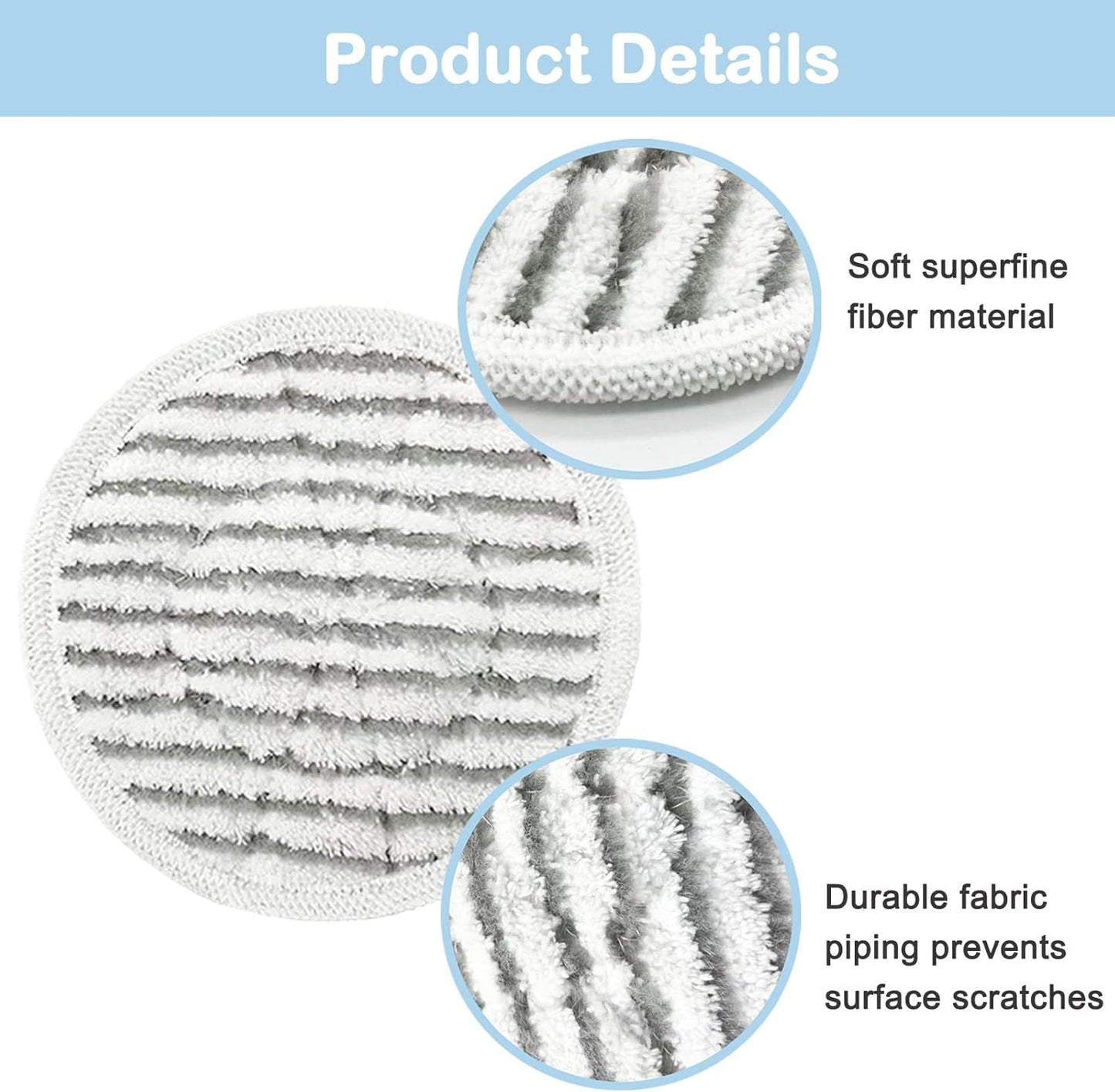 Shark S7001 Steam Mop Pads - 10 Pack Replacement Scrubbing Pads for S7001, S8201, S7000 Series