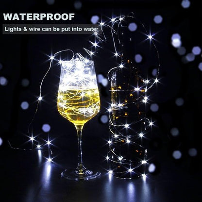 CYLAPEX Fairy String Lights - 6 Pack Cool White LED Firefly Lights | 3.3ft Silvery Copper Wire for Christmas & Party Decor