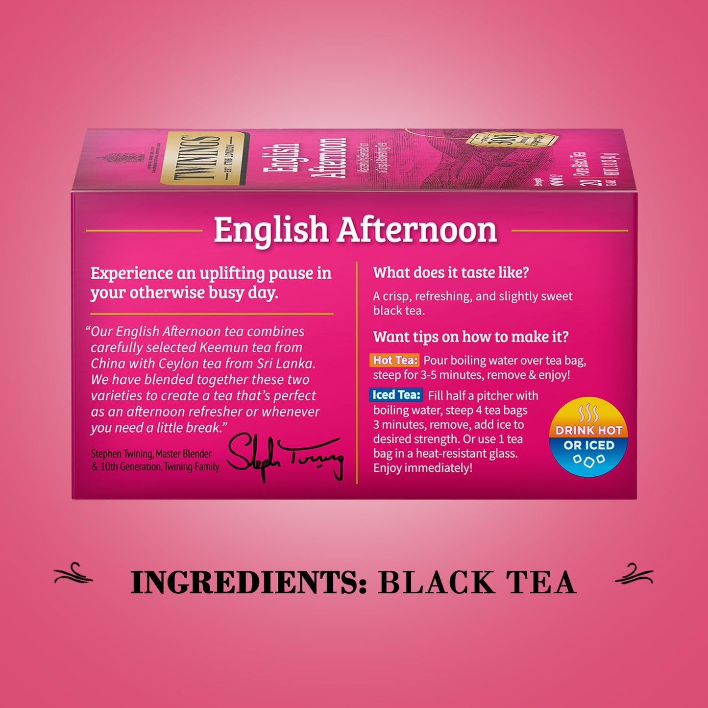 Twinings English Afternoon Tea - Refreshing Caffeinated Black Tea Bags | 2-Pack, 20 Count Each