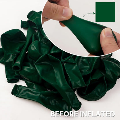PartyWoo Dark Green Balloons - 100pcs 12 Inch Emerald Forest Green for Weddings & Celebrations