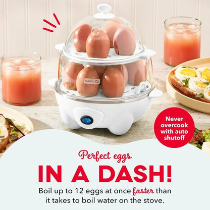 Dash Deluxe Egg Cooker | 3-in-1 Boiler, Poacher & Steamer - Holds 12 Eggs, Dishwasher Safe, BPA Free