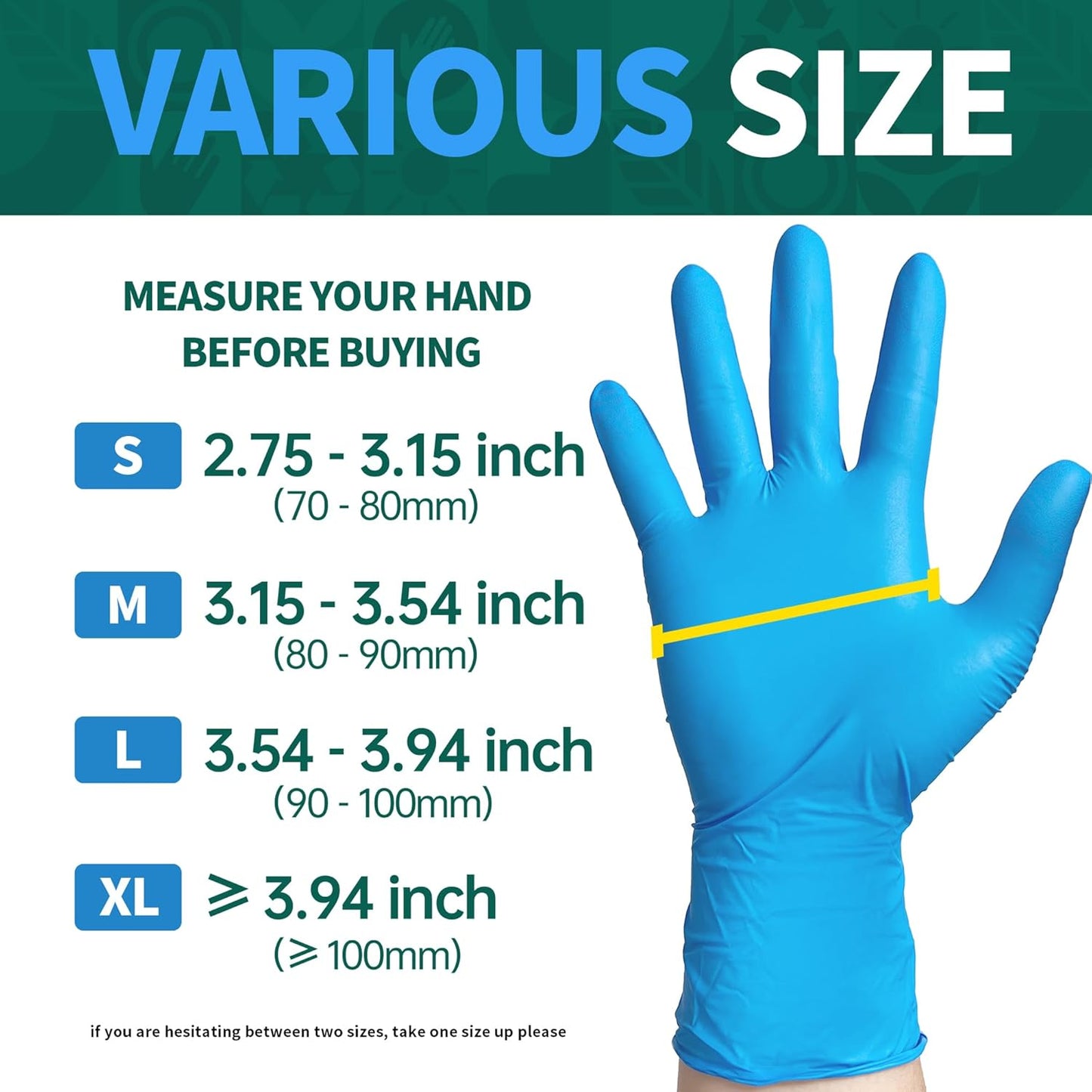 Supmedic Vinyl Disposable Exam Gloves - Powder-Free, Latex-Free, Food Grade - Blue, 100 Ct & 1000 Ct
