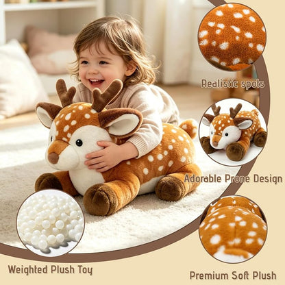 Sika Deer Weighted Plush Toy - Large Hugging Deer Stuffed Animal for Adults & Kids (Variation: Sika Deer+Large)