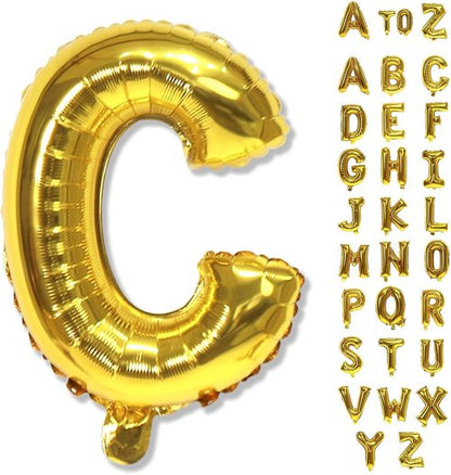 Giant C Gold Alphabet Balloon - 40 Inch Self-Inflating Mylar Letter for Birthday & Graduation Decor