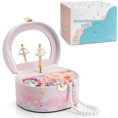 VLANDO Fairy Variation: Musical Jewelry Box for Girls – Arc Design, Spinning Ballerina