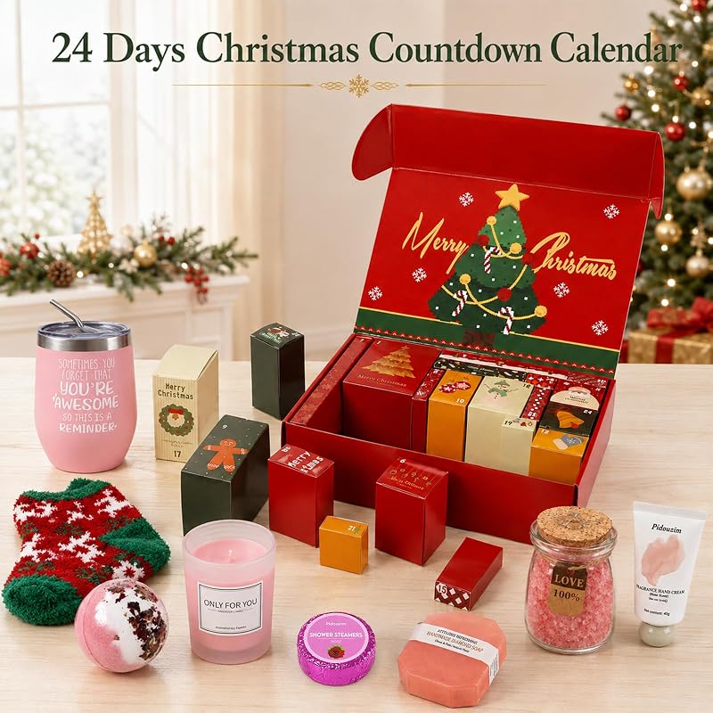 Bath Advent Calendar 24 Pcs – Spa Experience Gift Set