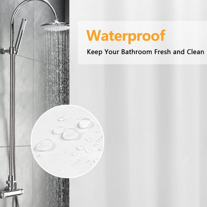 Seenus Waterproof Fabric Shower Curtain Liner with 3 Extra-Large Magnets, 72 x 72 inch Washable Cloth Shower Liner Odorless Hotel Quality, Neutral White Lightweight Shower Curtain for Bathroom