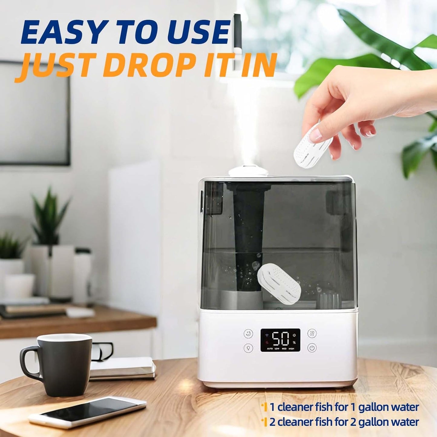 Top-Fill Humidifier Demineralization Cartridge, Compatible with All LEVOIT Top Fill Humidifiers, Calcium and Magnesium Ion Softening, Humidifier Cleaning, 6 Pack, White