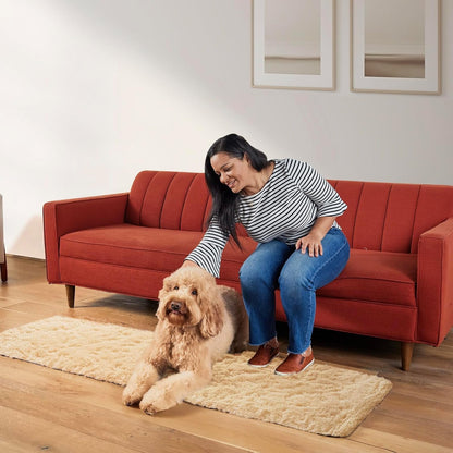 Ophanie Runner Rug - Non-Slip Fluffy Soft Bedroom Carpet | 2x6 Beige Shag for Hallway & Nursery Decor