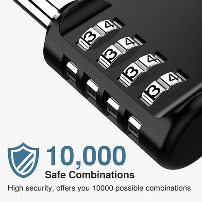 Puroma 4-Digit Waterproof Combination Lock - 2 Pack for School, Gym, Outdoor Use | Black