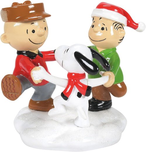 Department 56 Peanuts Village Figurine - Charlie, Linus & Snoopy Trio - 2.5 Inch, Multicolor