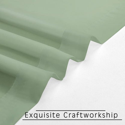 OWENIE Sheer Curtains Living Room 54 inches Long, Rod Pocket Curtain Sheers Bedroom, Light Filtering Voile Panels Drapes Basement Small Window Treatments 2 Panels, 42" W x 54" L, Sage Green