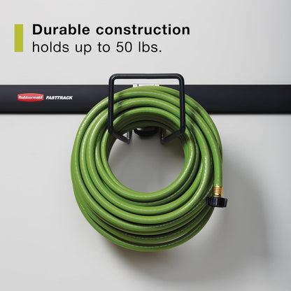 Rubbermaid Garage Hose Hook - Wall Mounted Storage System Holds Up to 50 Pounds | Satin Nickel Finish