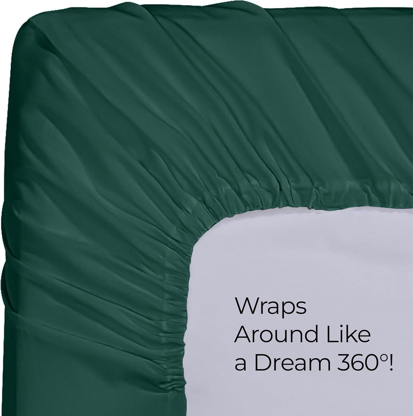 Utopia Bedding Twin Fitted Sheet - Deep Pocket Soft Microfiber - Fade Resistant & Easy Care | Emerald