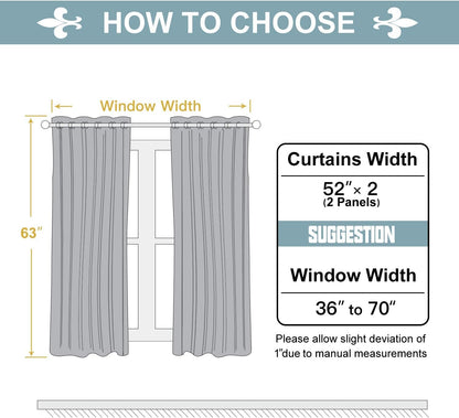 ChrisDowa Grommet Blackout Curtains - Thermal Insulated Room Darkening Panels, Royal Blue, 52 x 63 Inch