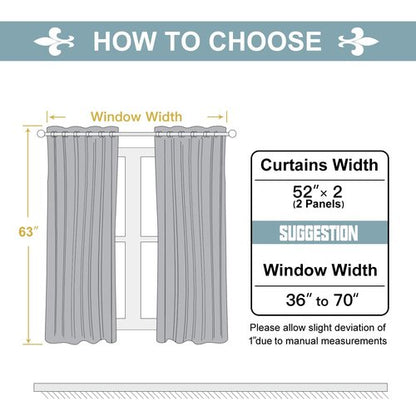 ChrisDowa Grommet Blackout Curtains for Bedroom and Living Room - 2 Panels Set Thermal Insulated Room Darkening Curtains (Dark Grey, 52W x 63L)