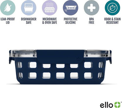 Ello Duraglass Meal Prep Sets - Leak-Proof Glass Food Storage Containers | BPA-Free, Dishwasher Safe